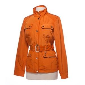 Tumi Orange Belted Rain Coat